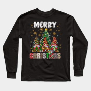 Merry Christmas Gnome Family Funny Xmas Tree Women Men Kids Long Sleeve T-Shirt